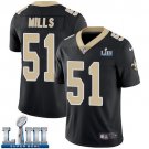 #51 New Orleans Saints Sam Mills Limited Men's Home Black Super Bowl LIII Jersey
