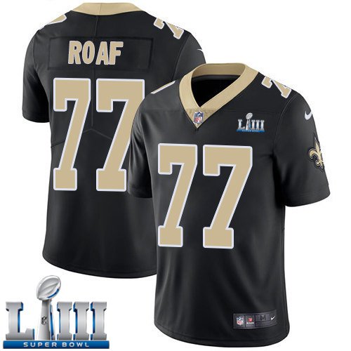 #77 New Orleans Saints Willie Roaf Limited Men's Home Black Super Bowl LIII Jersey