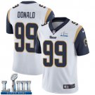 Men's Limited Aaron Donald Los Angeles Rams White Super Bowl LIII Jersey #99 Road