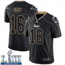 Men's Limited Jared Goff Los Angeles Rams Lights Out Black Super Bowl LIII Jersey