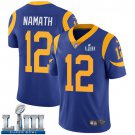 Men's Limited Joe Namath Los Angeles Rams Royal Blue Super Bowl LIII Jersey #12