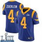 Men's Limited Greg Zuerlein Los Angeles Rams Royal Blue Super Bowl LIII Jersey #4