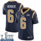 Men's Limited Johnny Hekker Los Angeles Rams Navy Blue Super Bowl LIII Jersey #6 Home