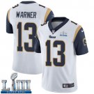 Men's Limited Kurt Warner Los Angeles Rams White Super Bowl LIII Jersey #13 Road