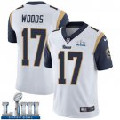 Men's Limited Robert Woods Los Angeles Rams White Super Bowl LIII Jersey #17 Road