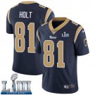 Men's Limited Torry Holt Los Angeles Rams Navy Blue Super Bowl LIII Jersey #81 Home