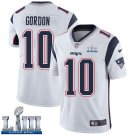 #10 New England Patriots Josh Gordon Limited Men's Road White Super Bowl LIII Jersey