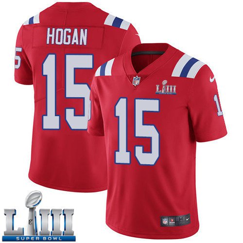 #15 New England Patriots Chris Hogan Limited Men's Alternate Red Super Bowl LIII Jersey