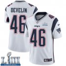 #46 New England Patriots James Develin Limited Men's Road White Super Bowl LIII Jersey