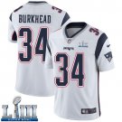 #34 New England Patriots Rex Burkhead Limited Men's Road White Super Bowl LIII Jersey