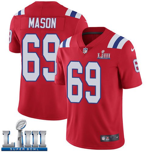 #69 New England Patriots Shaq Mason Limited Men's Alternate Red Super Bowl LIII Jersey