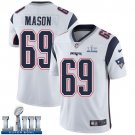 #69 New England Patriots Shaq Mason Limited Men's Road White Super Bowl LIII Jersey