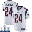 #24 New England Patriots Stephon Gilmore Limited Men's Road White Super Bowl LIII Jersey