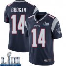 #14 New England Patriots Steve Grogan Limited Men's Home Navy Blue Super Bowl LIII Jersey