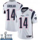 #14 New England Patriots Steve Grogan Limited Men's Road White Super Bowl LIII Jersey