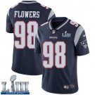 #98 New England Patriots Trey Flowers Limited Men's Home Navy Blue Super Bowl LIII Jersey