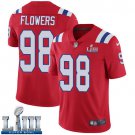 #98 New England Patriots Trey Flowers Limited Men's Alternate Red Super Bowl LIII Jersey