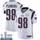 #98 New England Patriots Trey Flowers Limited Men's Road White Super Bowl LIII Jersey