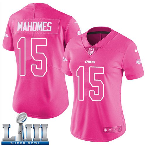 Patrick Mahomes Women's Pink Super Bowl LIII Jersey #15 Kansas City Chiefs?