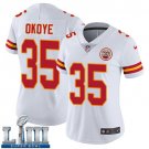 Women's Kansas City Chiefs #35 Christian Okoye White Limited Super Bowl LIII Jersey