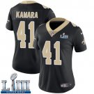 #41 New Orleans Saints Alvin Kamara Women's Home Black Super Bowl LIII Jersey