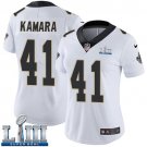 #41 New Orleans Saints Alvin Kamara Women's Road White Super Bowl LIII Jersey