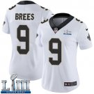 #9 New Orleans Saints Drew Brees Women's Road White Super Bowl LIII Jersey