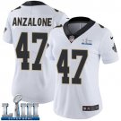 #47 New Orleans Saints Alex Anzalone Women's Road White Super Bowl LIII Jersey