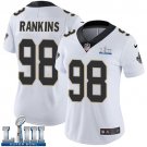 #98 New Orleans Saints Sheldon Rankins Women's Road White Super Bowl LIII Jersey
