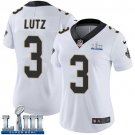 #3 New Orleans Saints Wil Lutz Women's Road White Super Bowl LIII Jersey