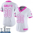 Women's Todd Gurley Los Angeles Rams White/Pink Super Bowl LIII Jersey