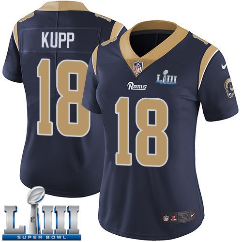 Women's Cooper Kupp Los Angeles Rams Navy Blue Super Bowl LIII Jersey #18 Home