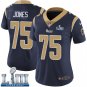 Women's Deacon Jones Los Angeles Rams Navy Blue Super Bowl LIII Jersey #75 Home