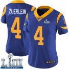 Women's Greg Zuerlein Los Angeles Rams Royal Blue Super Bowl LIII Jersey #4