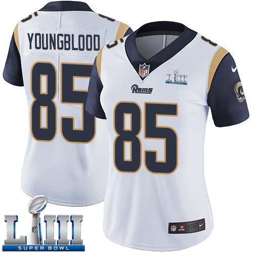 Women's Jack Youngblood Los Angeles Rams White Super Bowl LIII Jersey #85 Road