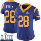 Women's Marshall Faulk Los Angeles Rams Royal Blue Super Bowl LIII Jersey #28