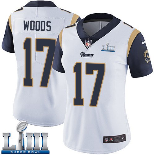 Women's Robert Woods Los Angeles Rams White Super Bowl LIII Jersey #17 Road