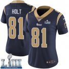 Women's Torry Holt Los Angeles Rams Navy Blue Super Bowl LIII Jersey #81 Home