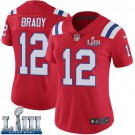 #12 New England Patriots Tom Brady Women's Alternate Red Super Bowl LIII Jersey