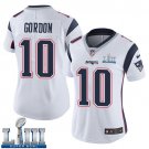 #10 New England Patriots Josh Gordon Women's Road White Super Bowl LIII Jersey