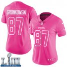 #87 New England Patriots Rob Gronkowski Women's Pink Super Bowl LIII Jersey