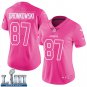 #87 New England Patriots Rob Gronkowski Women's Pink Super Bowl LIII Jersey