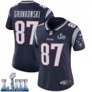 #87 New England Patriots Rob Gronkowski Women's Home Navy Blue Super Bowl LIII Jersey