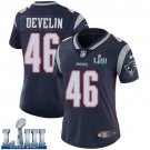 #46 New England Patriots James Develin Women's Home Navy Blue Super Bowl LIII Jersey