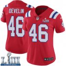 #46 New England Patriots James Develin Women's Alternate Red Super Bowl LIII Jersey