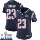 #23 New England Patriots Patrick Chung Women's Home Navy Blue Super Bowl LIII Jersey