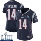 #14 New England Patriots Steve Grogan Women's Home Navy Blue Super Bowl LIII Jersey