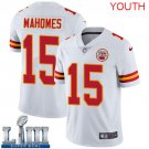 Patrick Mahomes Youth White Super Bowl LIII Jersey #15 Kansas City Chiefs Road