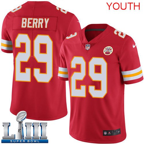 Youth Kansas City Chiefs #29 Eric Berry Red Super Bowl LIII Jersey