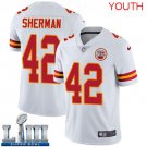 Youth Kansas City Chiefs #42 Anthony Sherman White Super Bowl LIII Jersey